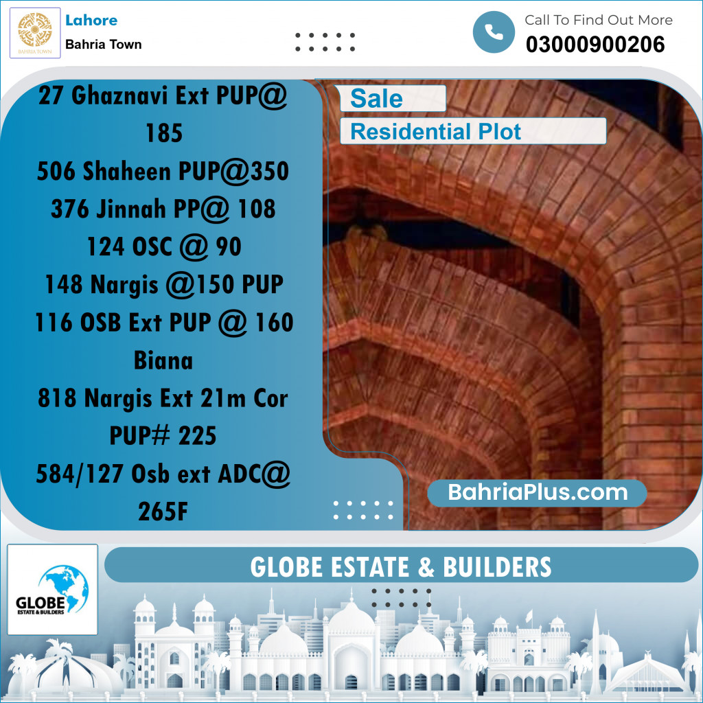 Residential Plot for Sale in Bahria Town, Lahore - (BP-210413)