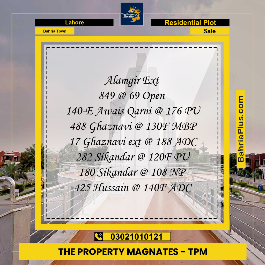 Residential Plot for Sale in Bahria Town, Lahore - (BP-210414)