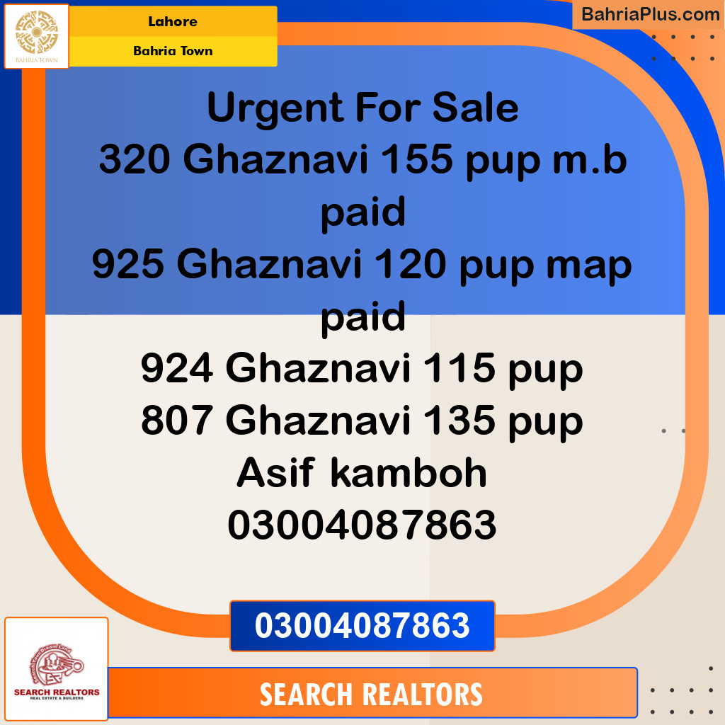 Residential Plot for Sale in Bahria Town, Lahore - (BP-210429)