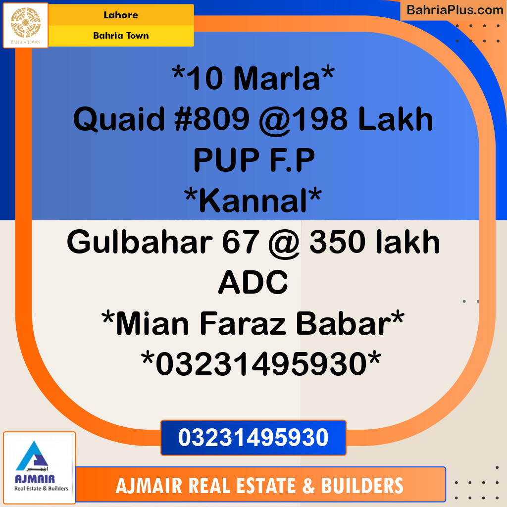 Residential Plot for Sale in Bahria Town, Lahore - (BP-210461)
