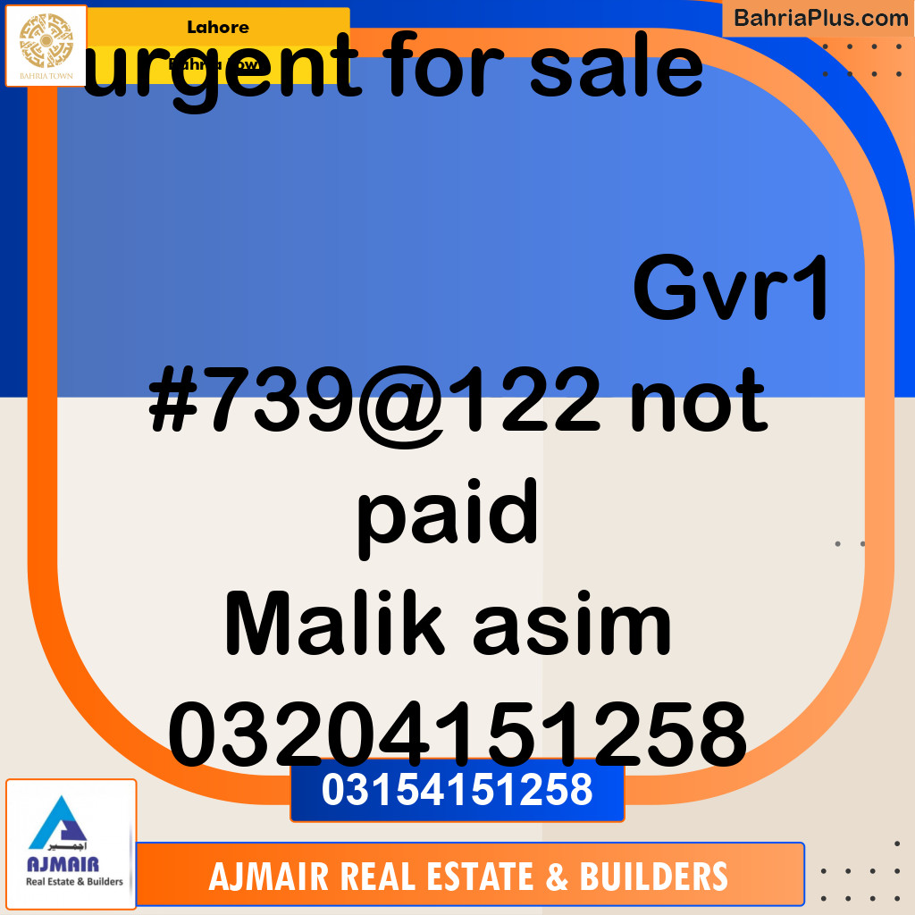Residential Plot for Sale in Bahria Town, Lahore - (BP-210477)