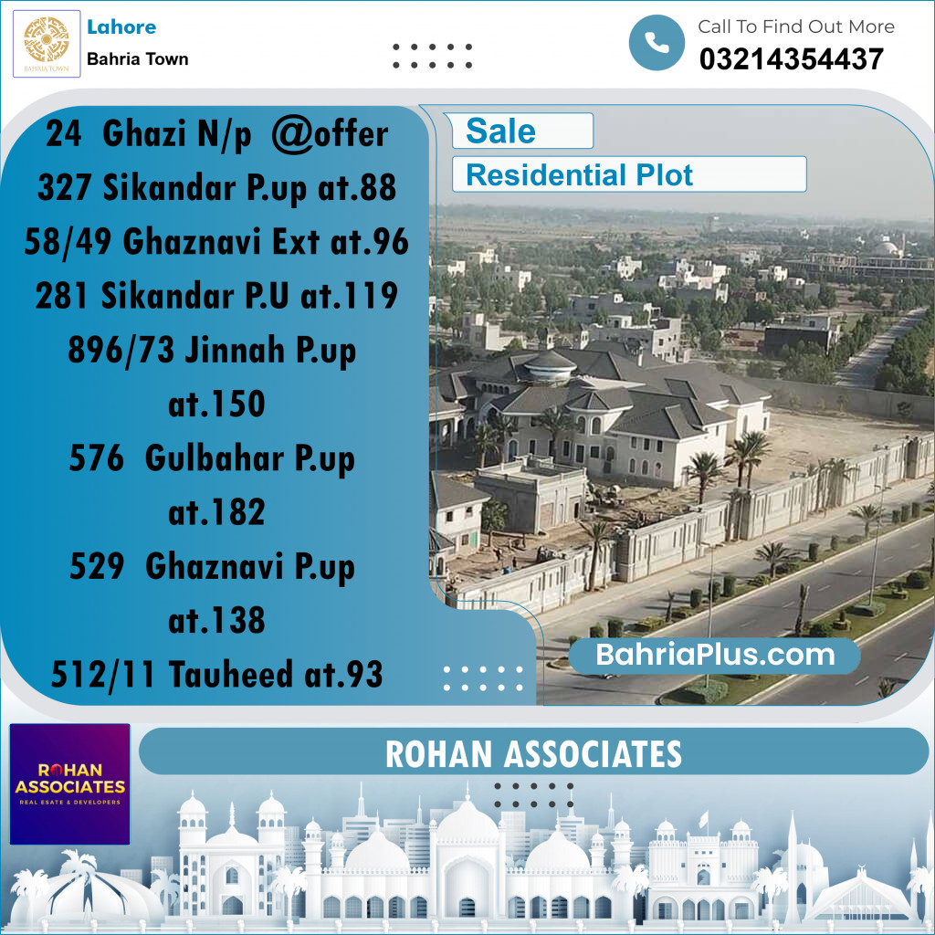 Residential Plot for Sale in Bahria Town, Lahore - (BP-210481)
