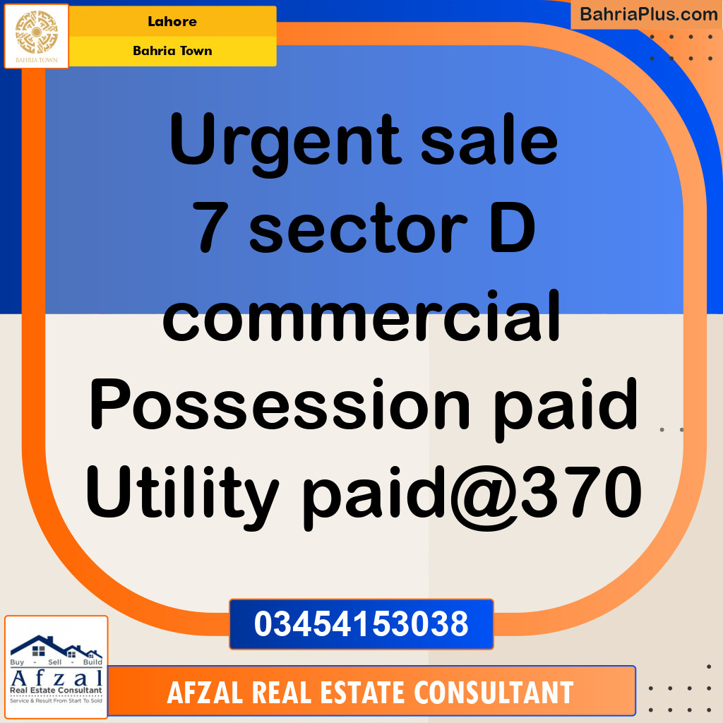 Commercial Plot for Sale in Bahria Town, Lahore - (BP-210492)