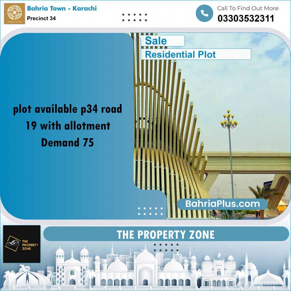 250 Sq. Yards Residential Plot for Sale in Precinct 34 -  Bahria Town, Karachi - (BP-210539)