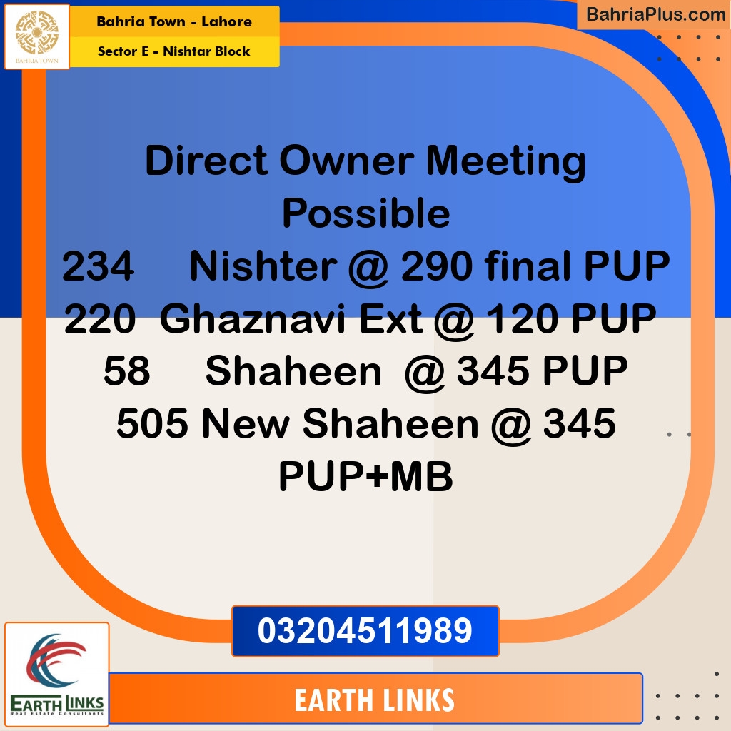 1 Kanal Residential Plot for Sale in Sector E - Nishtar Block -  Bahria Town, Lahore - (BP-210567)