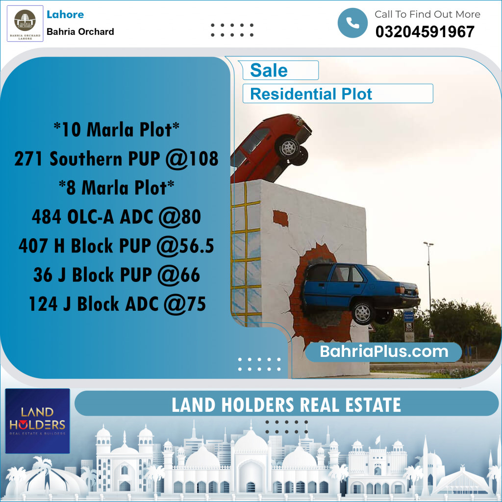 Residential Plot for Sale in Bahria Orchard, Lahore - (BP-210591)