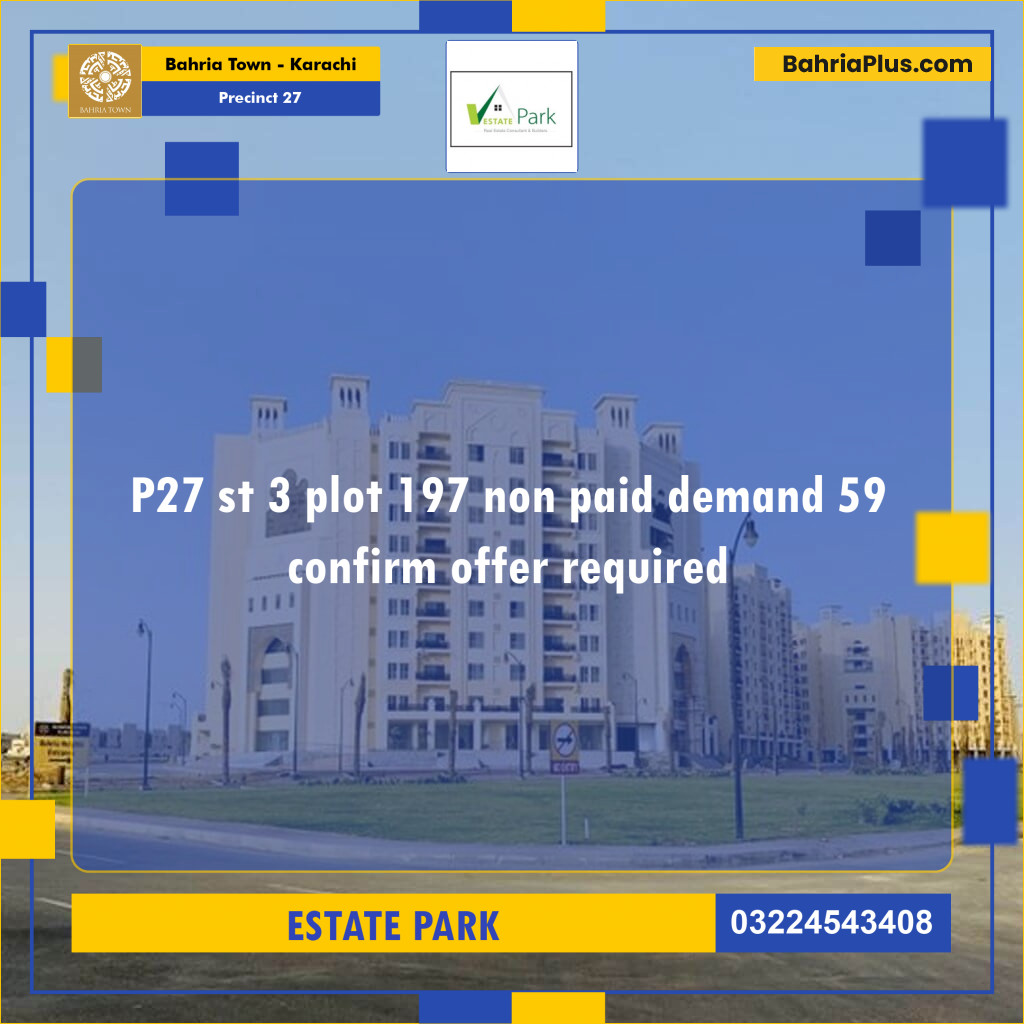 Residential Plot for Sale in Precinct 27 -  Bahria Town, Karachi - (BP-210600)