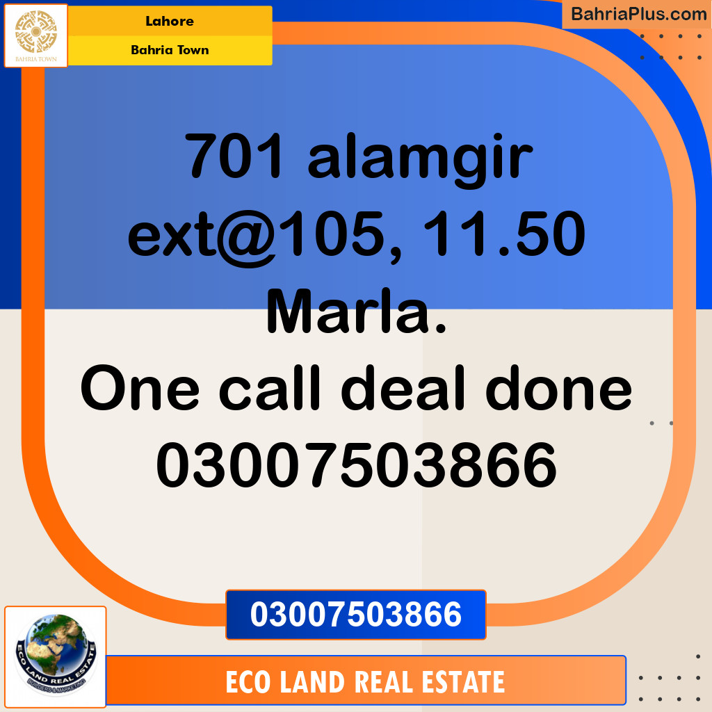 Residential Plot for Sale in Bahria Town, Lahore - (BP-210604)