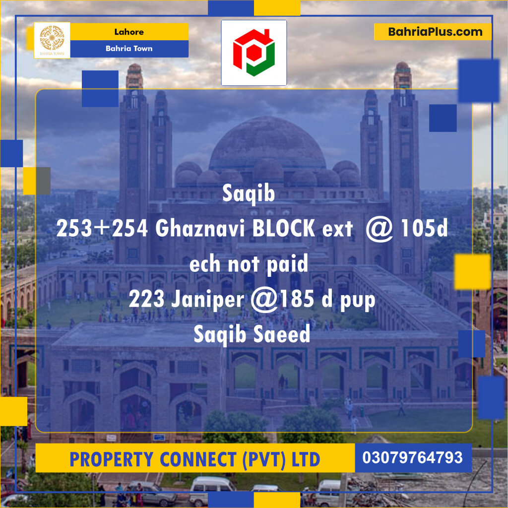 Residential Plot for Sale in Bahria Town, Lahore - (BP-210707)