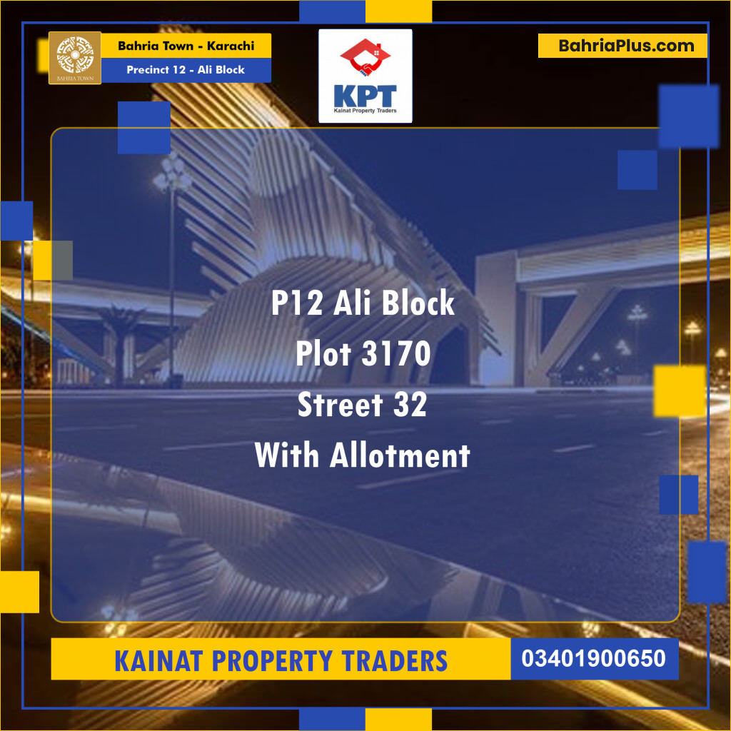 Residential Plot for Sale in Precinct 12 - Ali Block -  Bahria Town, Karachi - (BP-210712)