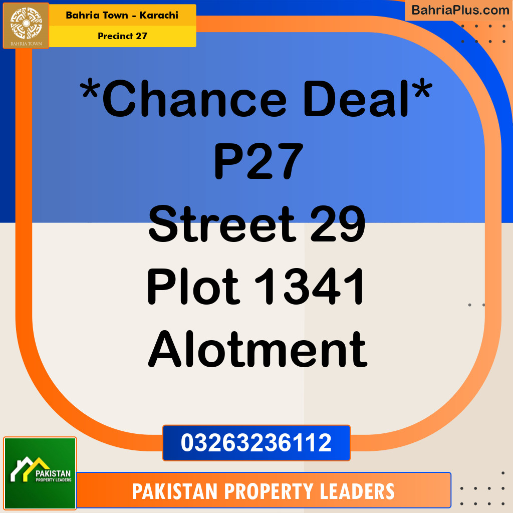 Residential Plot for Sale in Precinct 27 -  Bahria Town, Karachi - (BP-210753)