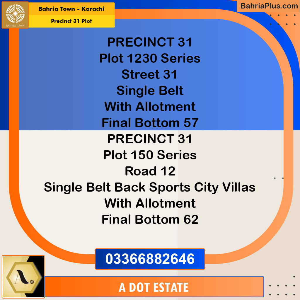 125 Sq. Yards Residential Plot for Sale in Precinct 31 Plot -  Bahria Town, Karachi - (BP-210821)