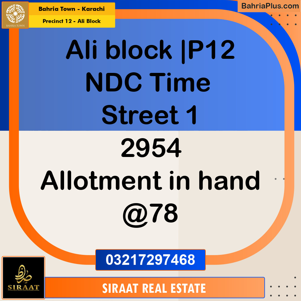 125 Sq. Yards Residential Plot for Sale in Precinct 12 - Ali Block - Bahria Town, Karachi - (BP-210828)