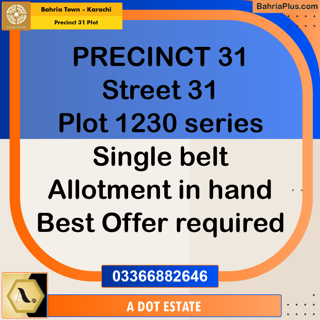 125 Sq. Yards Residential Plot for Sale in Precinct 31 Plot - Bahria Town, Karachi - (BP-210849)