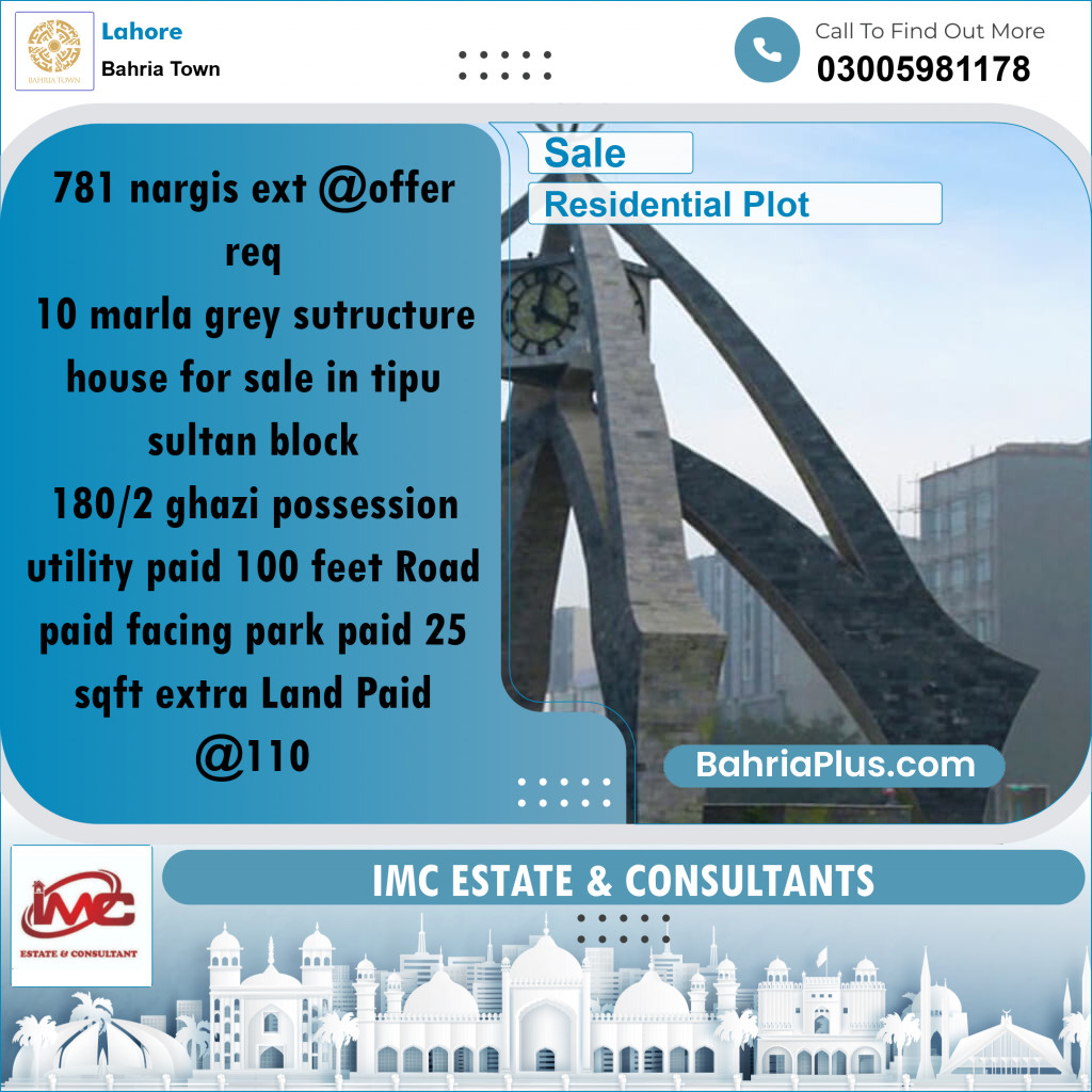 Residential Plot for Sale in Bahria Town, Lahore - (BP-210895)