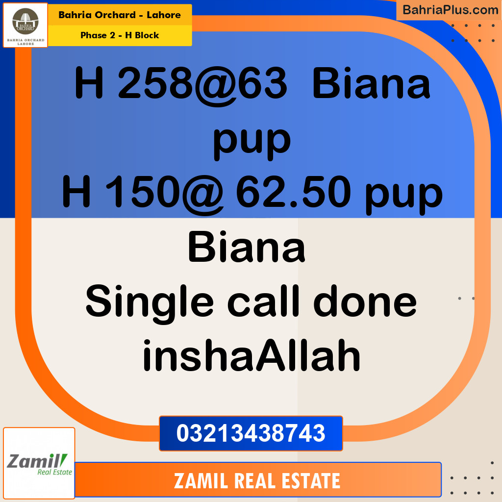 8 Marla Residential Plot for Sale in Phase 2 - H Block -  Bahria Orchard, Lahore - (BP-210930)