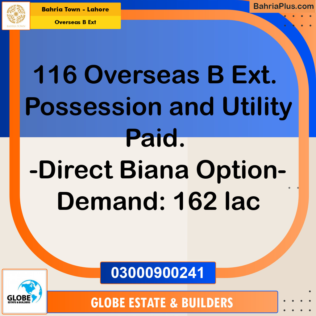 10 Marla Residential Plot for Sale in Overseas B Ext -  Bahria Town, Lahore - (BP-210935)