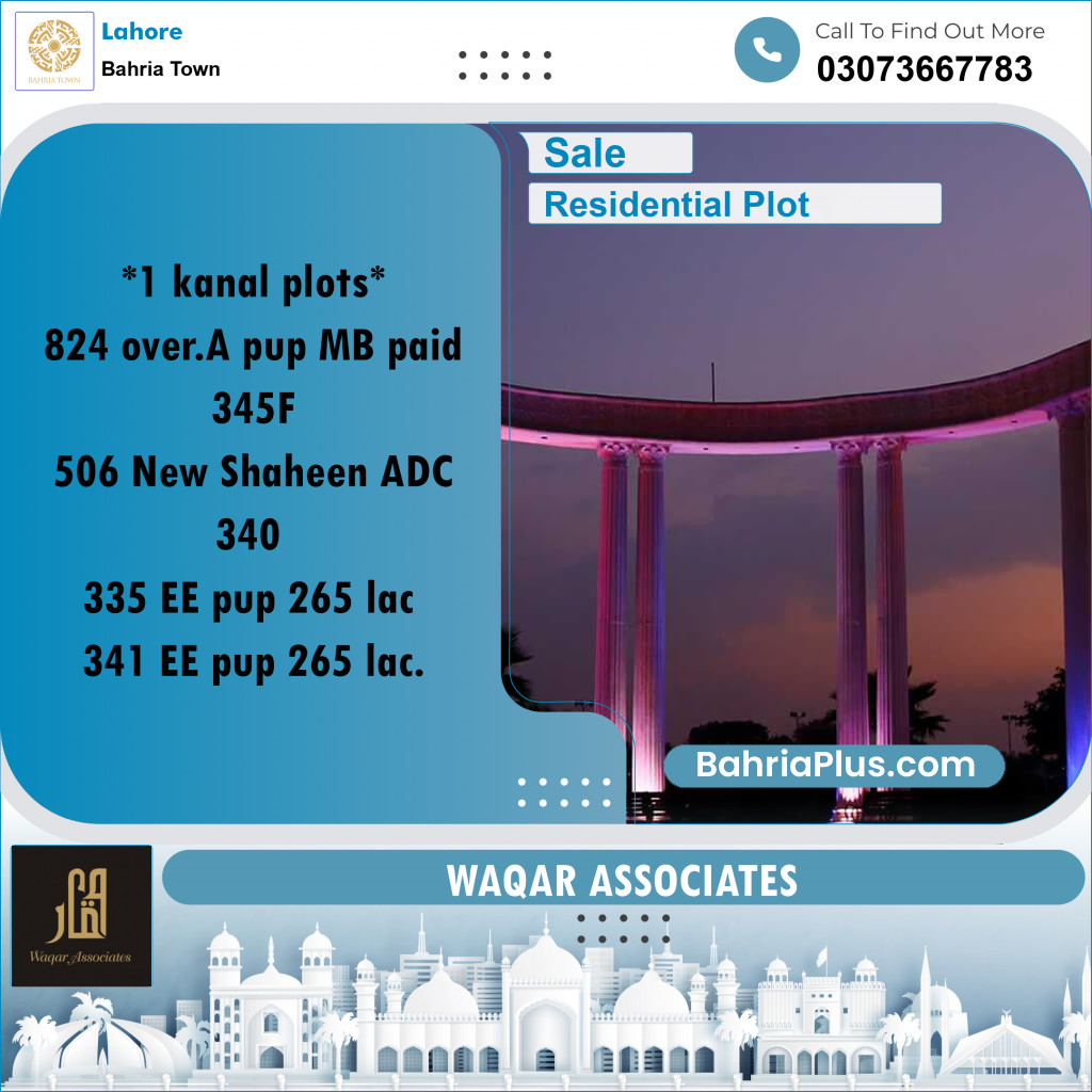 Residential Plot for Sale in Bahria Town, Lahore - (BP-210950)