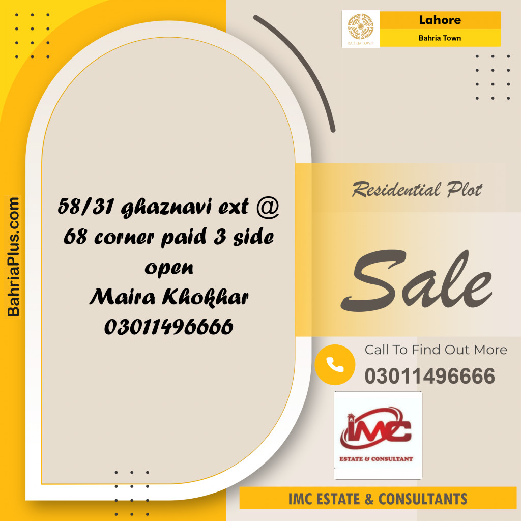 Residential Plot for Sale in Bahria Town, Lahore - (BP-210971)