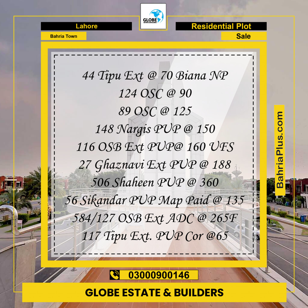 Residential Plot for Sale in Bahria Town, Lahore - (BP-210979)