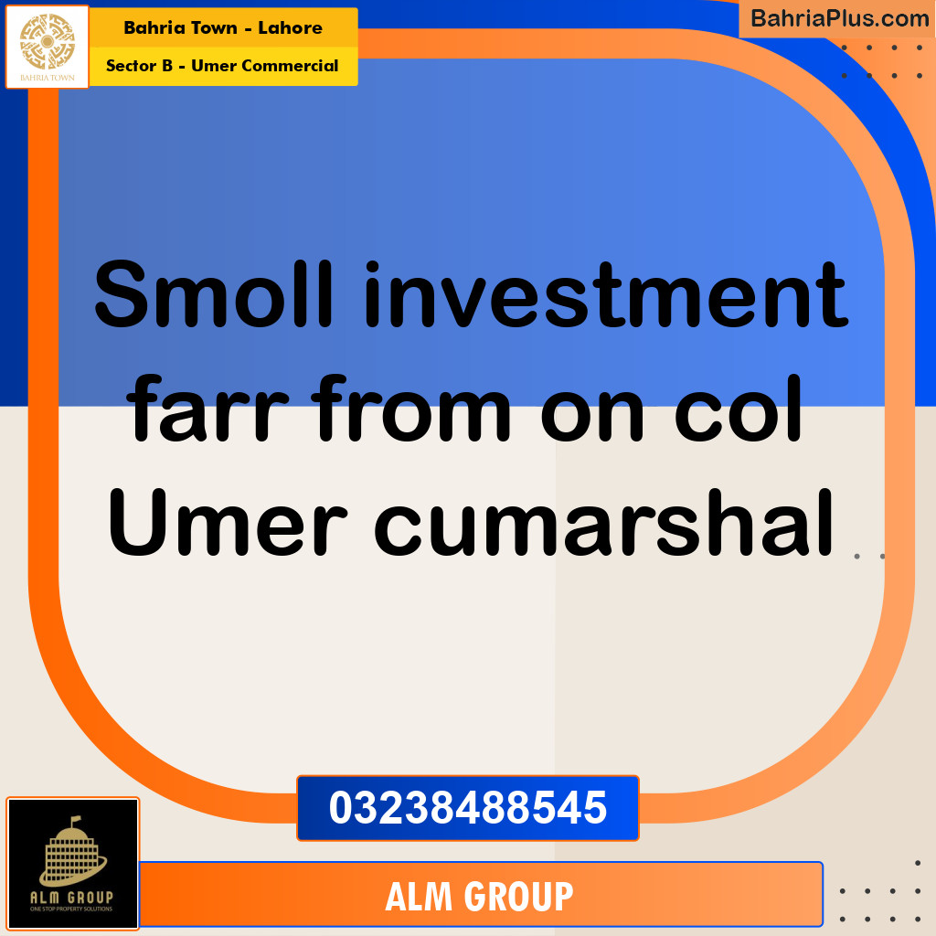 150 Sq. Ft. Commercial Plot for Sale in Sector B - Umer Commercial -  Bahria Town, Lahore - (BP-211014)