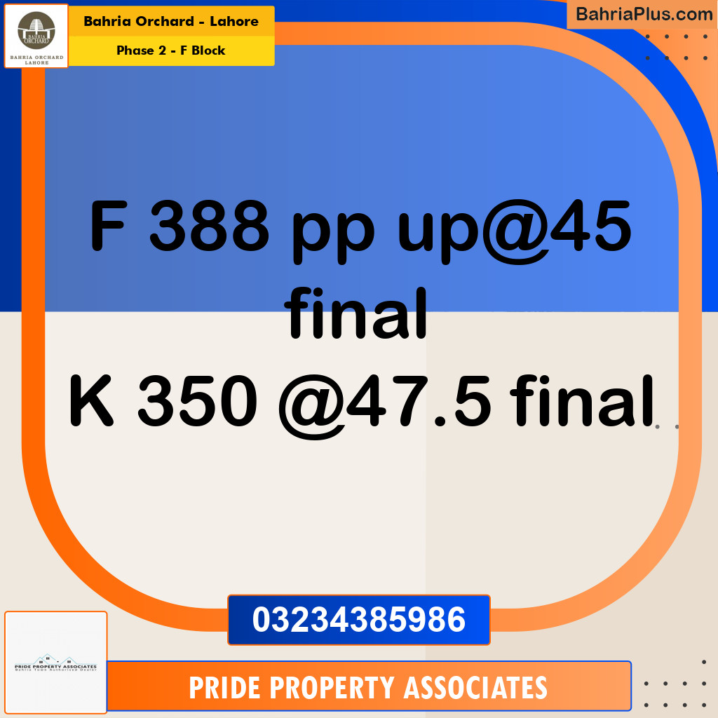5 Marla Residential Plot for Sale in Phase 2 - F Block -  Bahria Orchard, Lahore - (BP-211044)