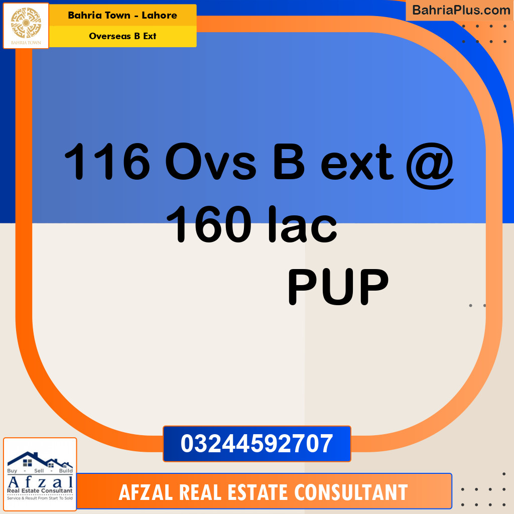 10 Marla Residential Plot for Sale in Overseas B Ext -  Bahria Town, Lahore - (BP-211045)