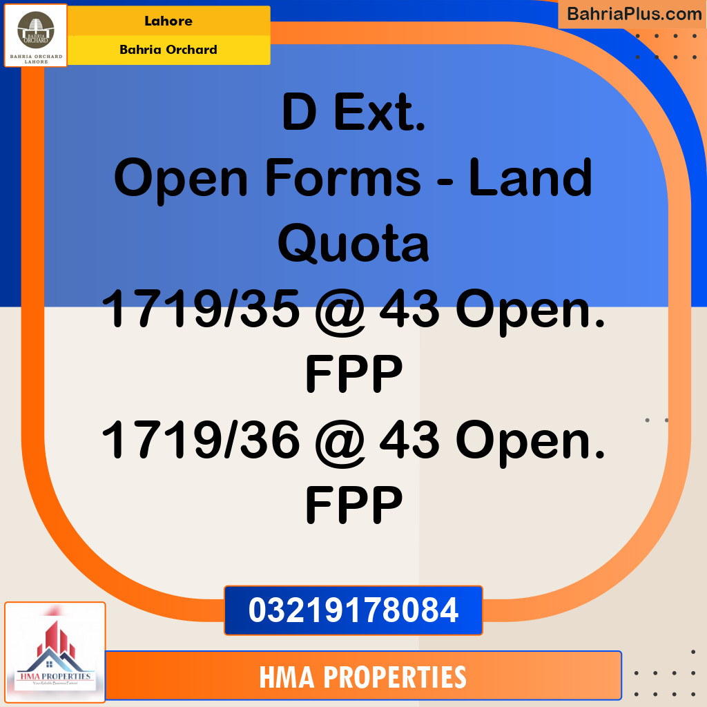 5 Marla Residential Plot for Sale in Bahria Orchard, Lahore - (BP-211084)