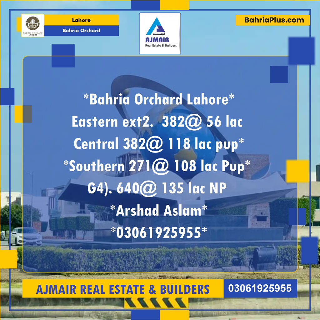 Residential Plot for Sale in Bahria Orchard, Lahore - (BP-211112)