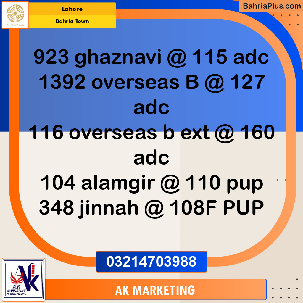 Residential Plot for Sale in Bahria Town, Lahore - (BP-211177)