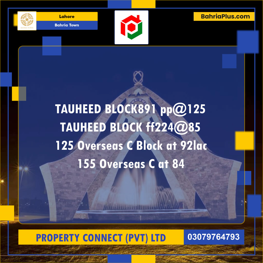 Residential Plot for Sale in Bahria Town, Lahore - (BP-211204)