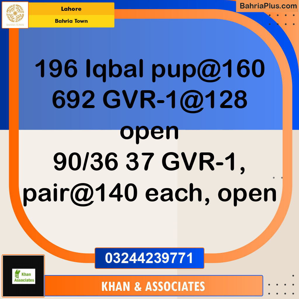 Residential Plot for Sale in Bahria Town, Lahore - (BP-211224)