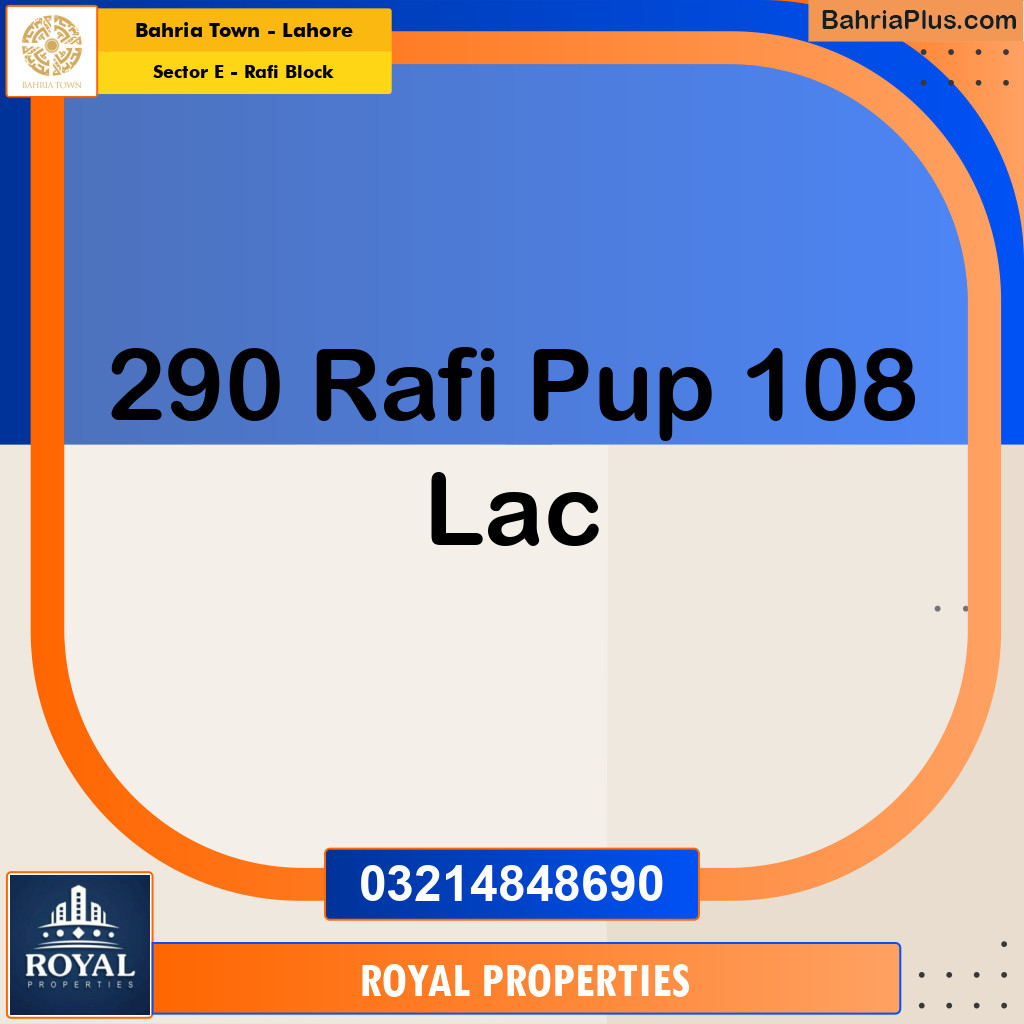 5 Marla Residential Plot for Sale in Sector E - Rafi Block - Bahria Town, Lahore - (BP-211233)