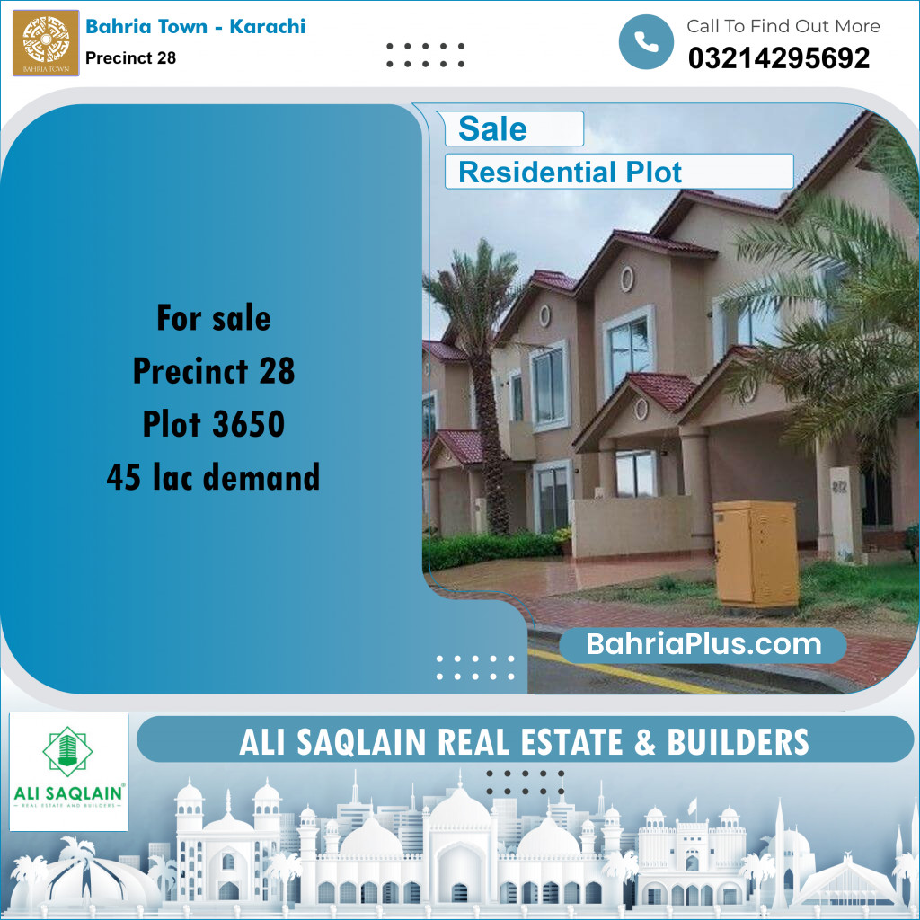 125 Sq. Yards Residential Plot for Sale in Precinct 28 -  Bahria Town, Karachi - (BP-211430)