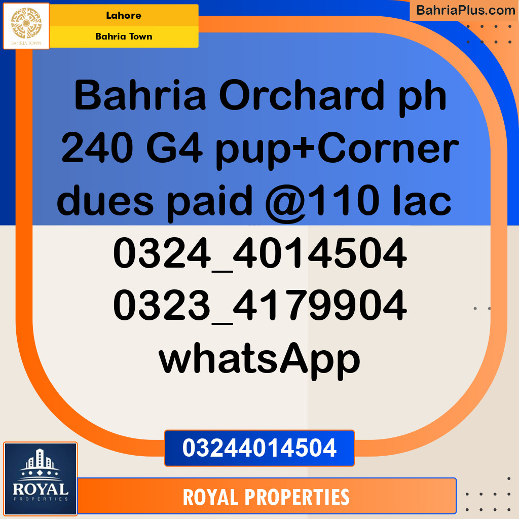 Residential Plot for Sale in Bahria Town, Lahore - (BP-211451)