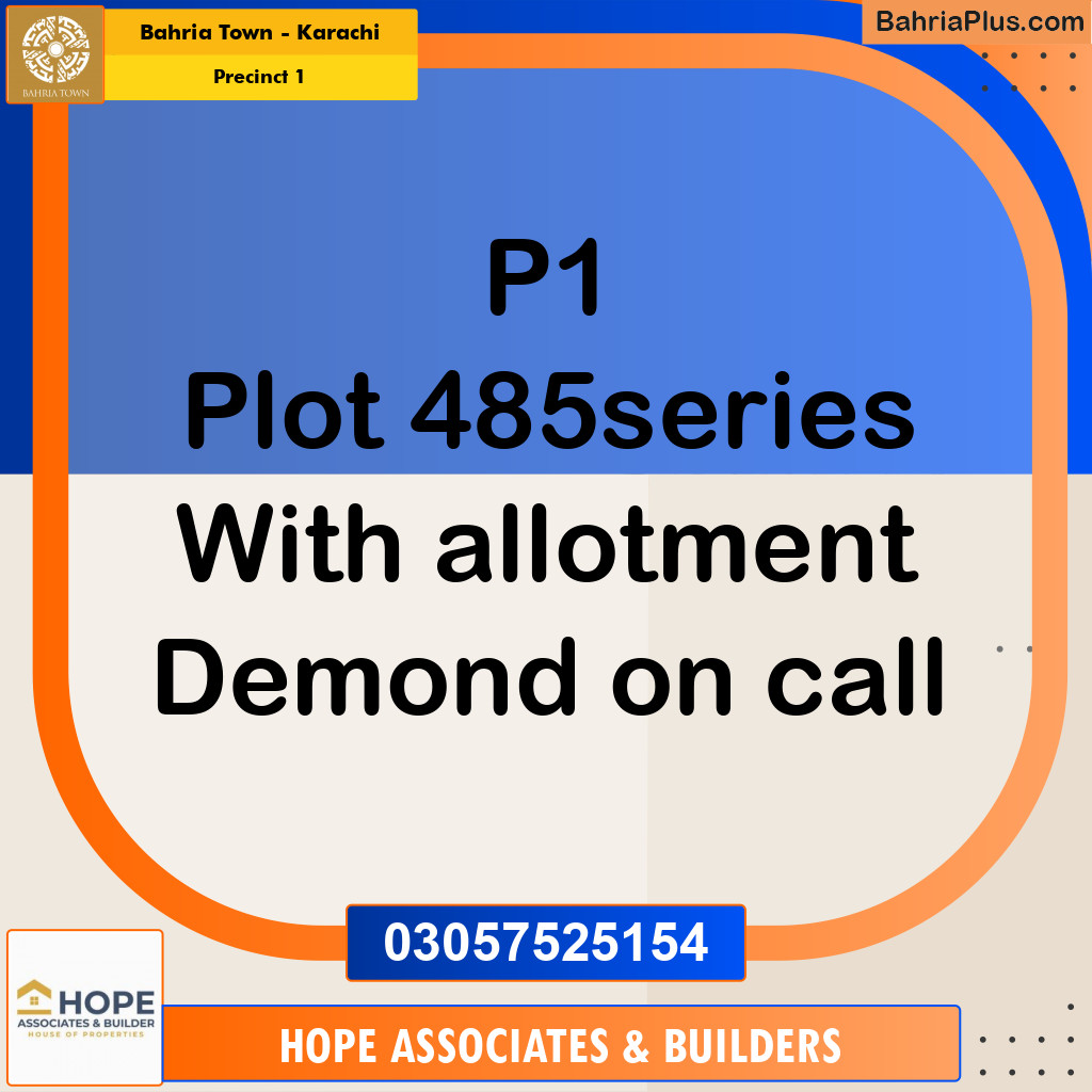 250 Sq. Yards Residential Plot for Sale in Precinct 1 -  Bahria Town, Karachi - (BP-211453)