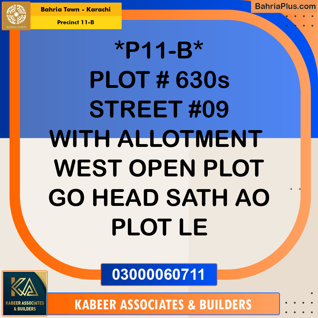 125 Sq. Yards Residential Plot for Sale in Precinct 11-B -  Bahria Town, Karachi - (BP-211496)