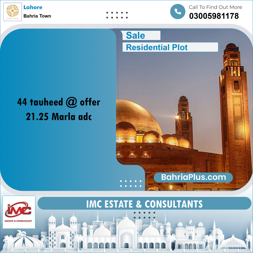 Residential Plot for Sale in Bahria Town, Lahore - (BP-211549)