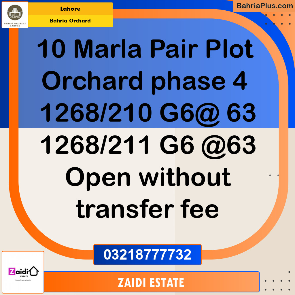 Residential Plot for Sale in Bahria Orchard, Lahore - (BP-211570)