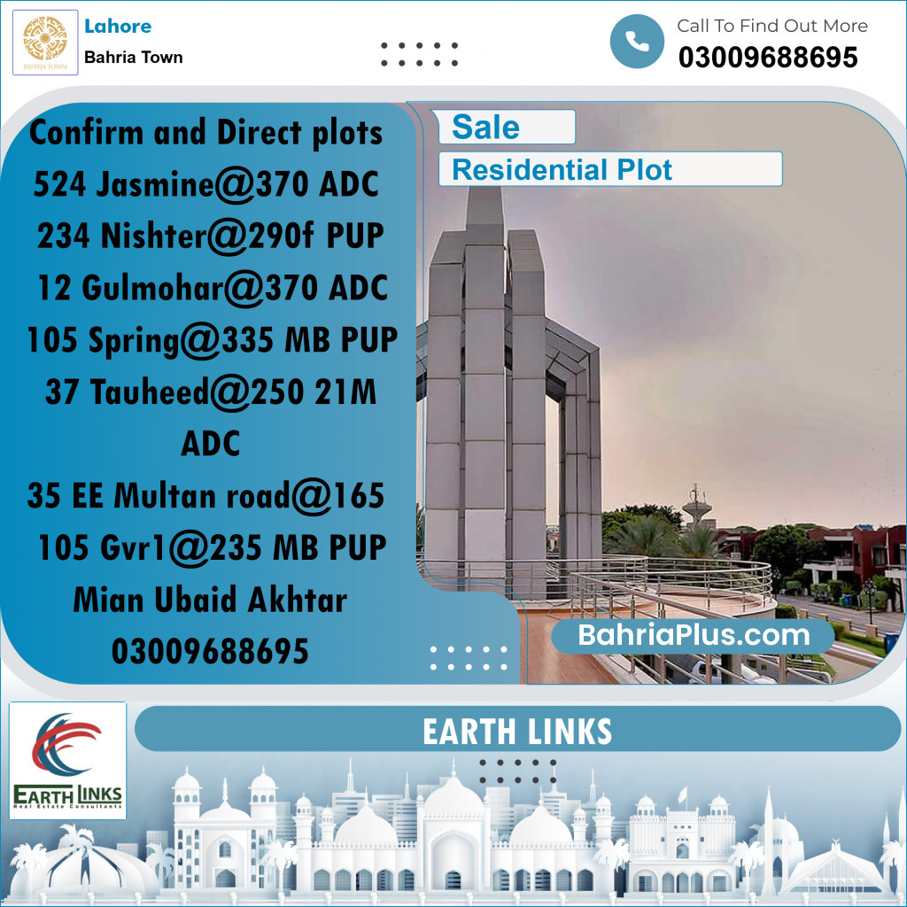 Residential Plot for Sale in Bahria Town, Lahore - (BP-211591)