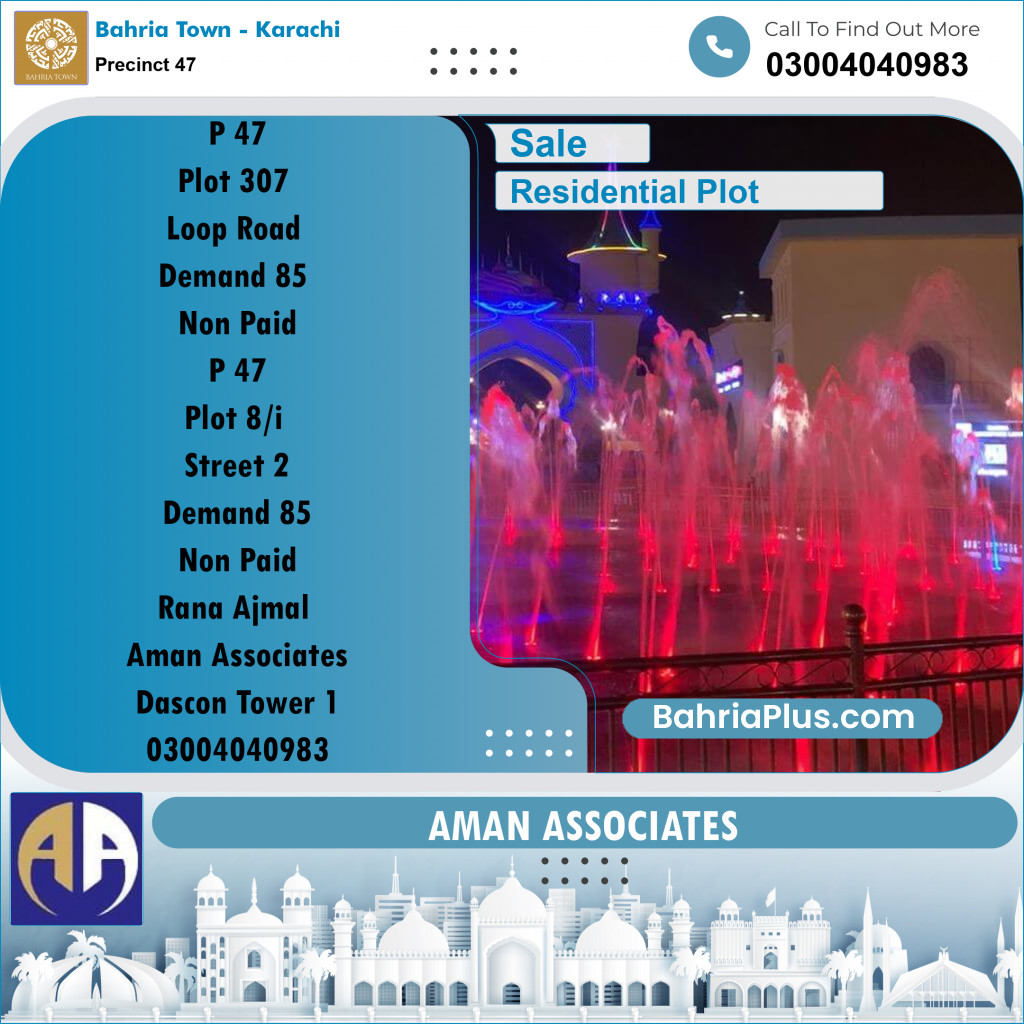 Residential Plot for Sale in Precinct 47 -  Bahria Town, Karachi - (BP-211617)