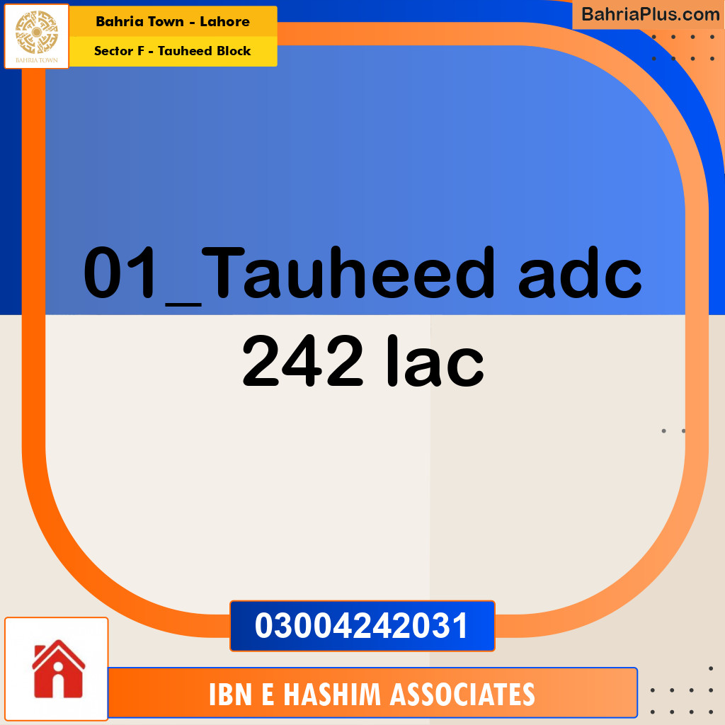 1 Kanal Residential Plot for Sale in Sector F - Tauheed Block -  Bahria Town, Lahore - (BP-211655)