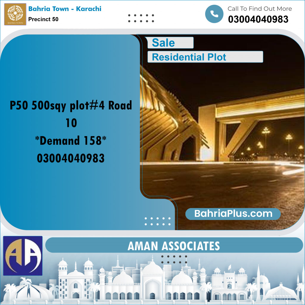 500 Sq. Yards Residential Plot for Sale in Precinct 50 -  Bahria Town, Karachi - (BP-211672)