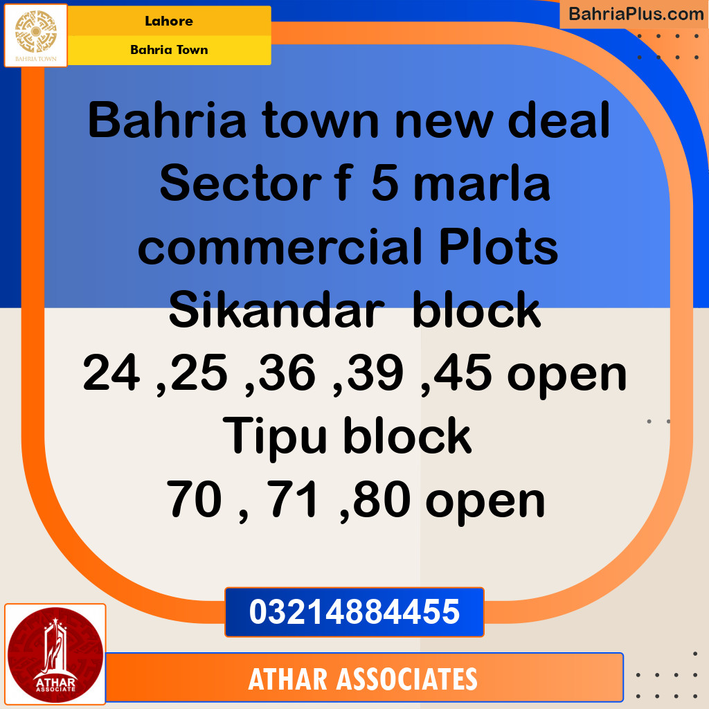 Commercial Plot for Sale in Bahria Town, Lahore - (BP-211680)