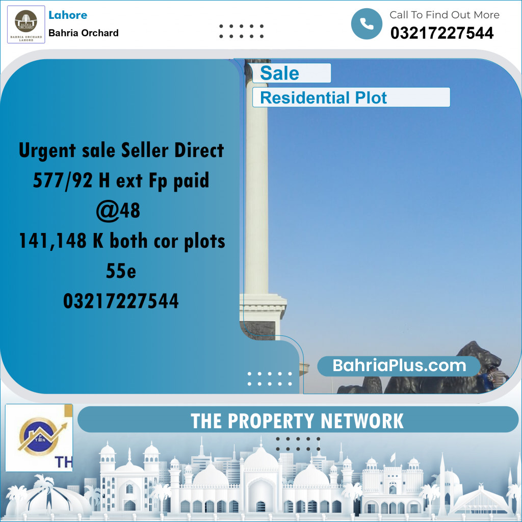 Residential Plot for Sale in Bahria Orchard, Lahore - (BP-211684)