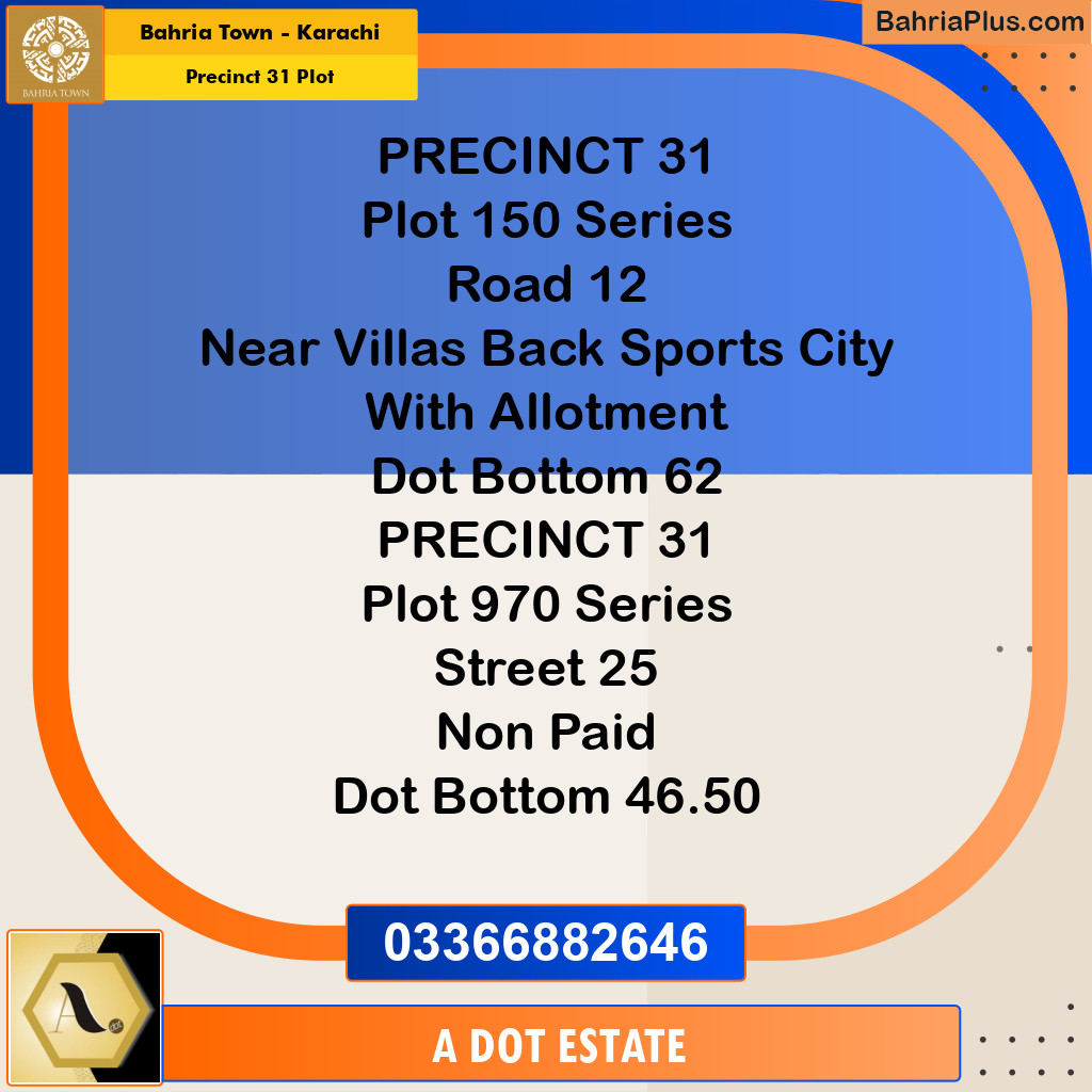 125 Sq. Yards Residential Plot for Sale in Precinct 31 Plot -  Bahria Town, Karachi - (BP-211709)