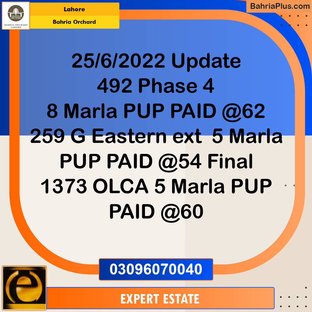 8 Marla Residential Plot for Sale in Bahria Orchard, Lahore - (BP-211767)