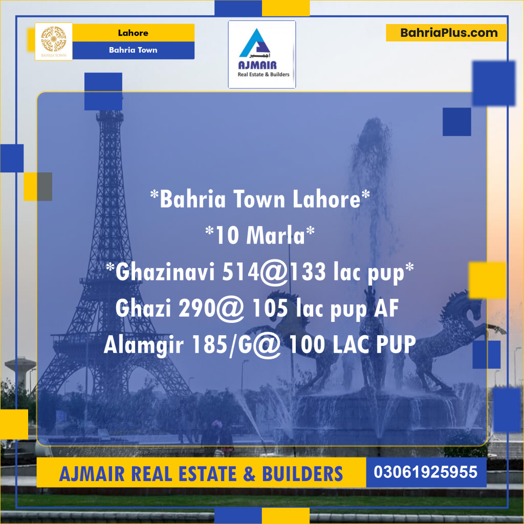 Residential Plot for Sale in Bahria Town, Lahore - (BP-211797)