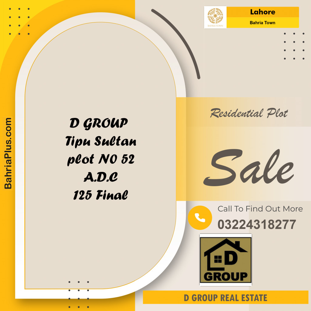Residential Plot for Sale in Bahria Town, Lahore - (BP-211834)