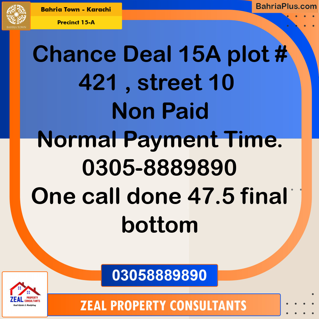 125 Sq. Yards Residential Plot for Sale in Precinct 15-A - Bahria Town, Karachi - (BP-211896)